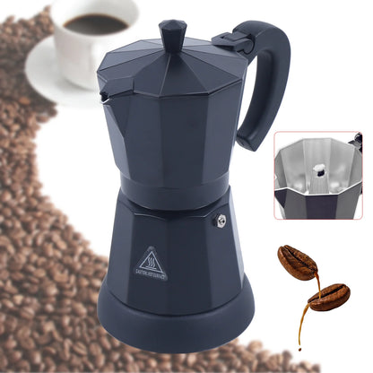 300 ml Electric Coffee Machine Aluminium Espresso Maker Mocha Espresso Pot with Separate Base.
