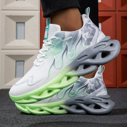 YRZL Unisex Running Shoes Men Women Lightweight Mesh Breathable Comfortable Flat Soft Tennis Shoes Summer Lace-up Sneakers Man