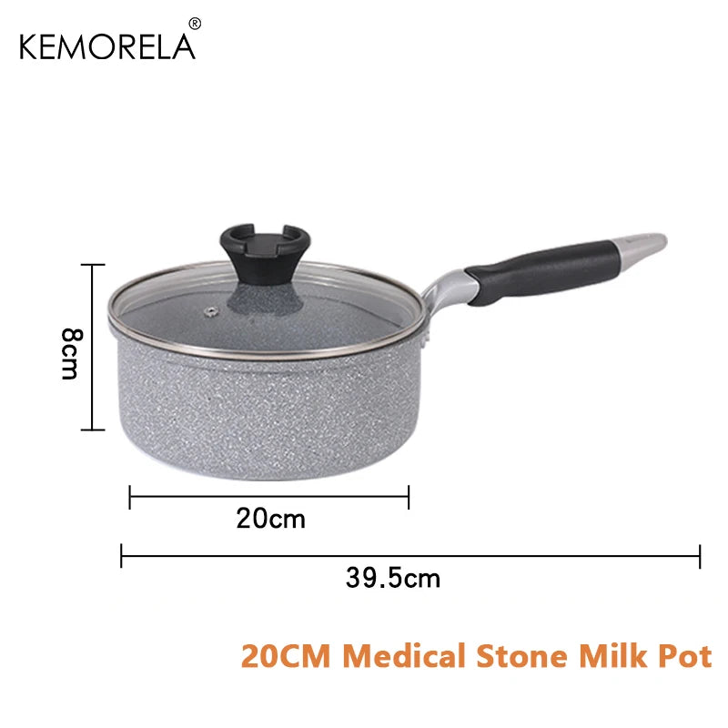 Durable Stone Frying Pan28/26/24/20cm Wok Non-stick Pan Skillet Cauldron Induction Cooker Pans Pancake Egg Gas Stove Home.