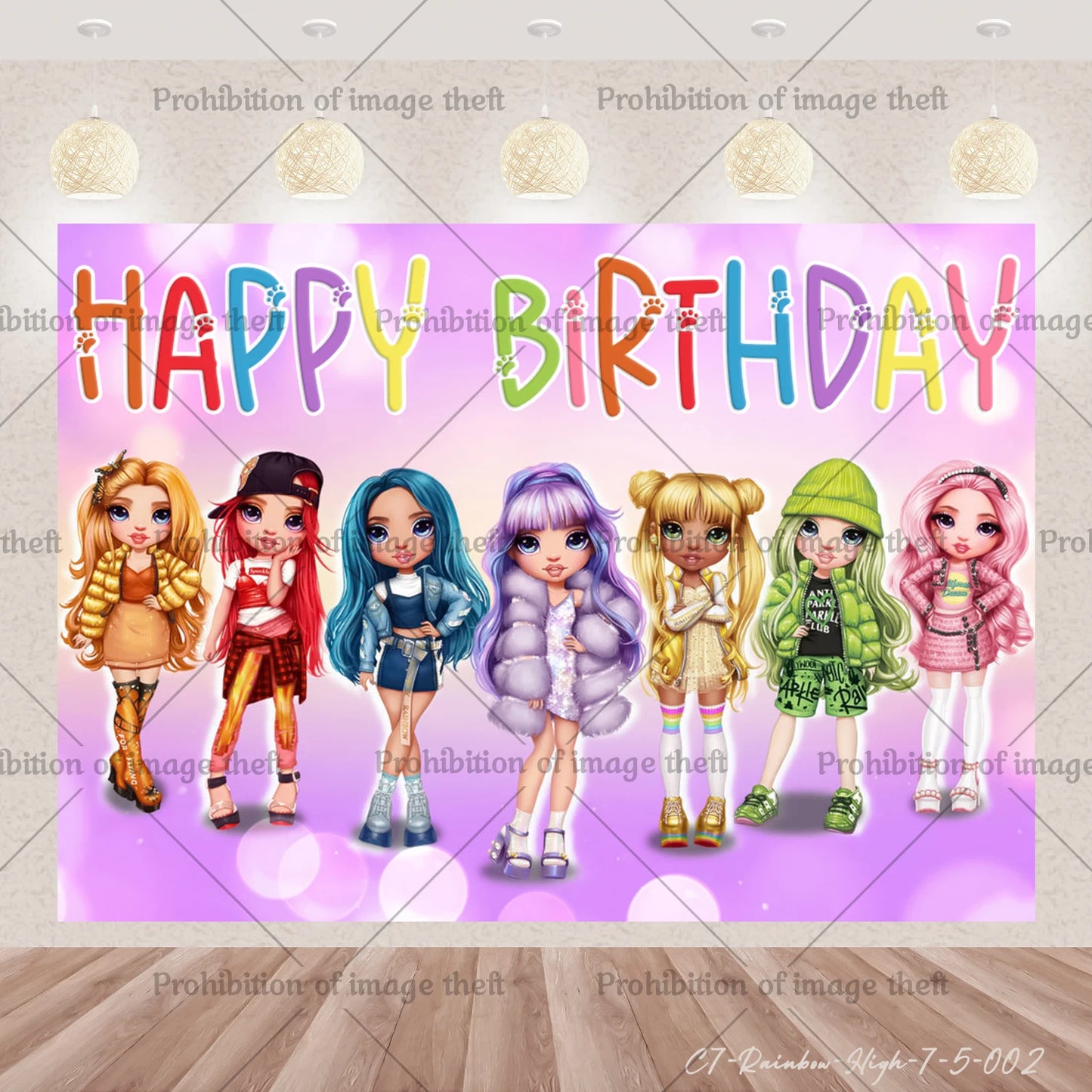 Cartoon Regenbogen Puppe High School Thema Hintergrund Geburtstag Party Dekoration Lieferungen Einweg Tasse Besteck Ballon Baby Geschenk