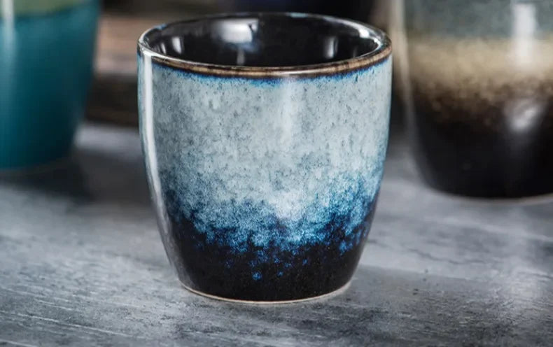 Japanese Ceramic TeaCup Stoneware Mug Soup Cup for Tea Ceremony Minimalist Style Hotel Home Decoration Heat-resistant Thickened.