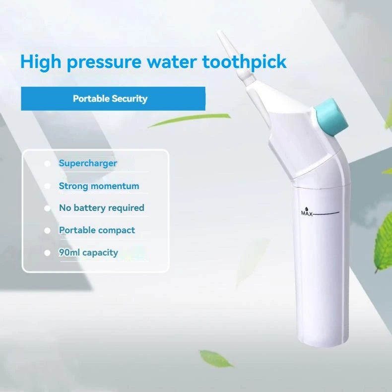 Household High Pressure Oral Irrigator Portable Teeth Clean Water Dental Floss Manual High Pressure Water Toothpick.