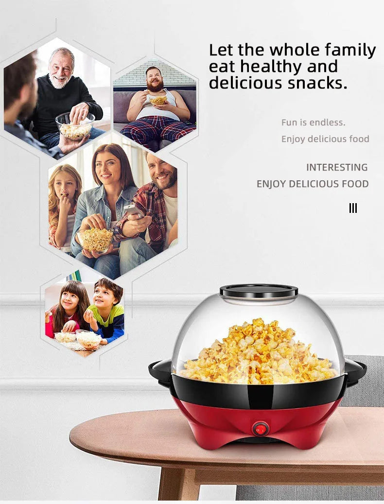 Household 850W electric popcorn machine automatic hot Pipoqueir machine Home-made Diy Popcorn Movie Snack Sonifer Popper.