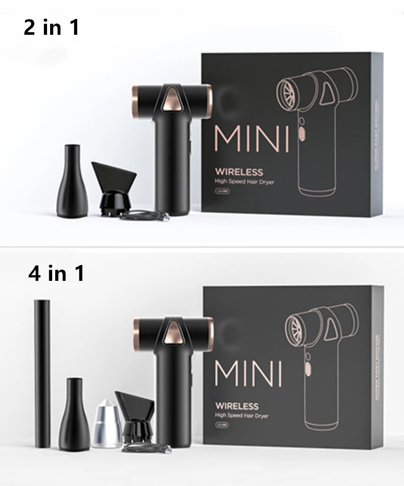 New Wireless Hair Dryer Multifunctional Outdoor Barbecue Carbon Blowing Dust Removal Portable Charging High Speed Hair Dryer