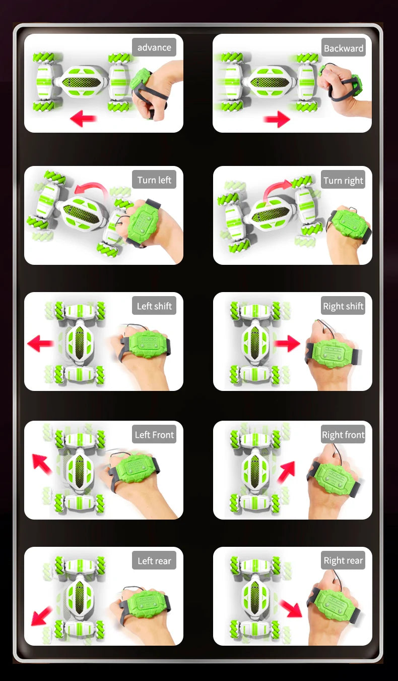 Teeggi S922 2.4G RC Stunt Car 4WD Double Remote Control 360° Degree Rotation RC Off Road Climbing Kids Rc Drift Car Toy for Gift.