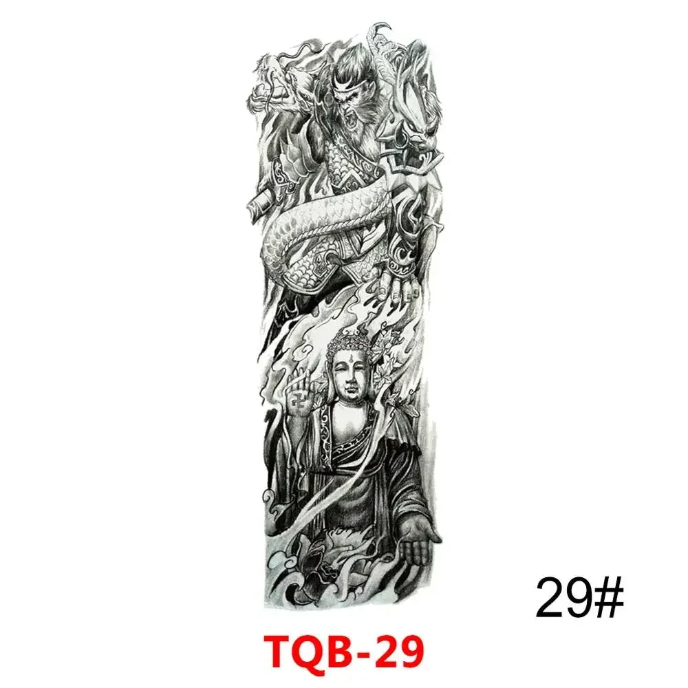 16 Designs Full Arm Temporary Tattoo Sleeve Waterproof Tattoos For Cool Men Women Tattoos Stickers On The Body Art #272596
