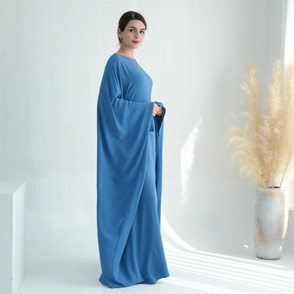 Ramadan Eid Baumwolle Leinen Khimar Abaya Set Dubai Muslim Sets Hijab Kleid Kaftan Abayas Kaftan Marocain Femme Vestidos Para Mujer