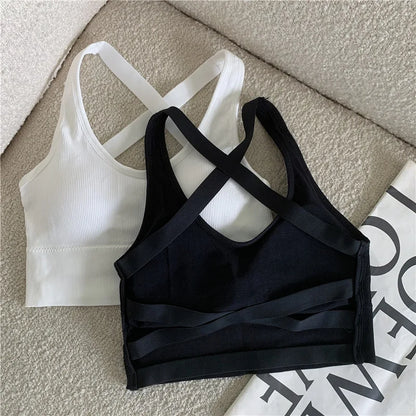 3pcs Sport Fitness Yoga Bra Sexy Women Vest Back Cross Strap Tank Tops Female Push Up Running Bra Lady Breathable Soft Underwear.