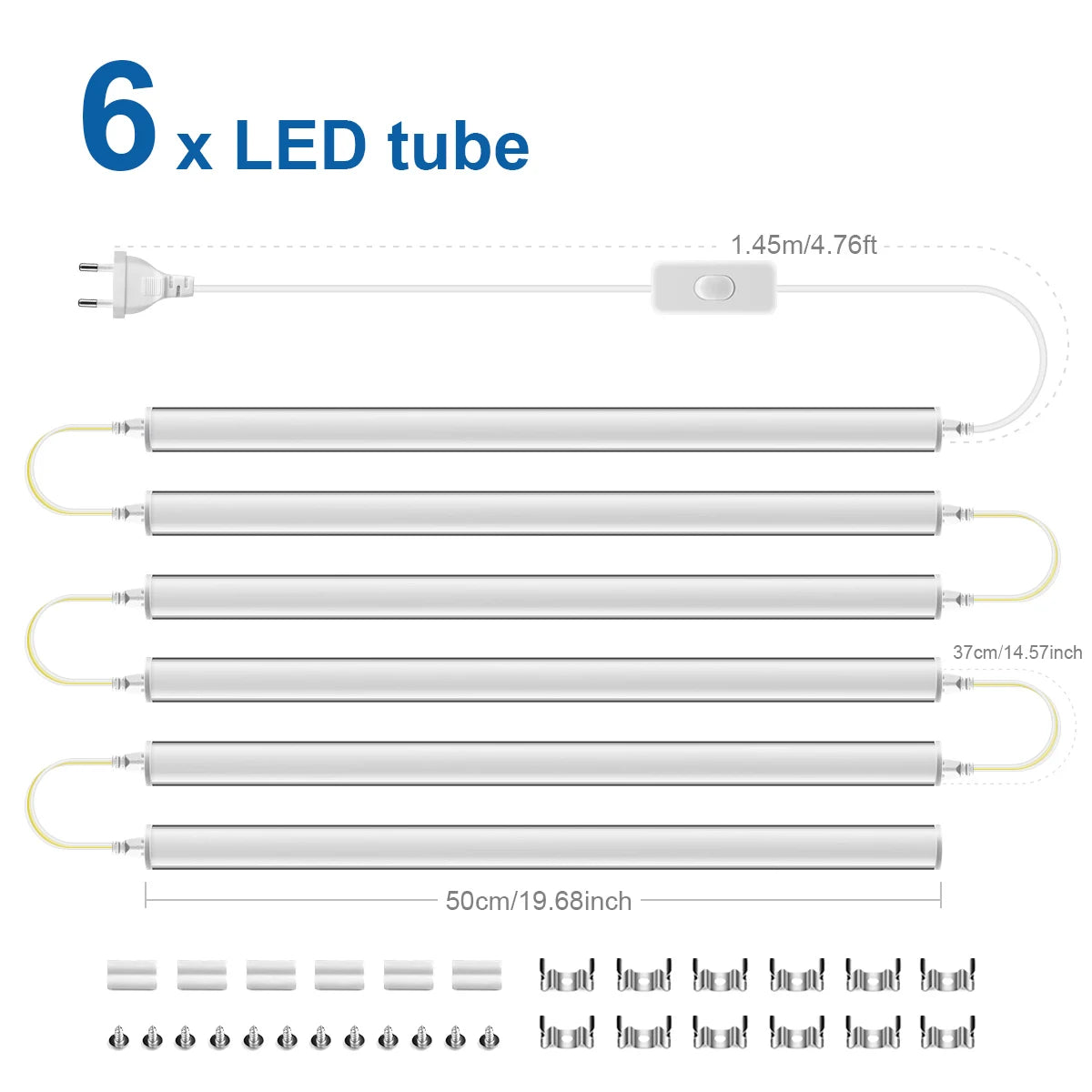 50cm T5 LED Tube Light AC85-265V, 2835 SMD Eye Protection No Flicker, Replace Fluorescent Light for Home, Office, Shop, Hotel.