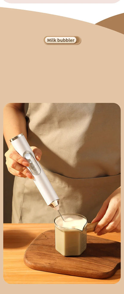 High Quality Electric Milk Frother Foam Maker Handheld USB Rechargeable Foamer High Speeds Drink Mixer Coffee Frothing Wand.