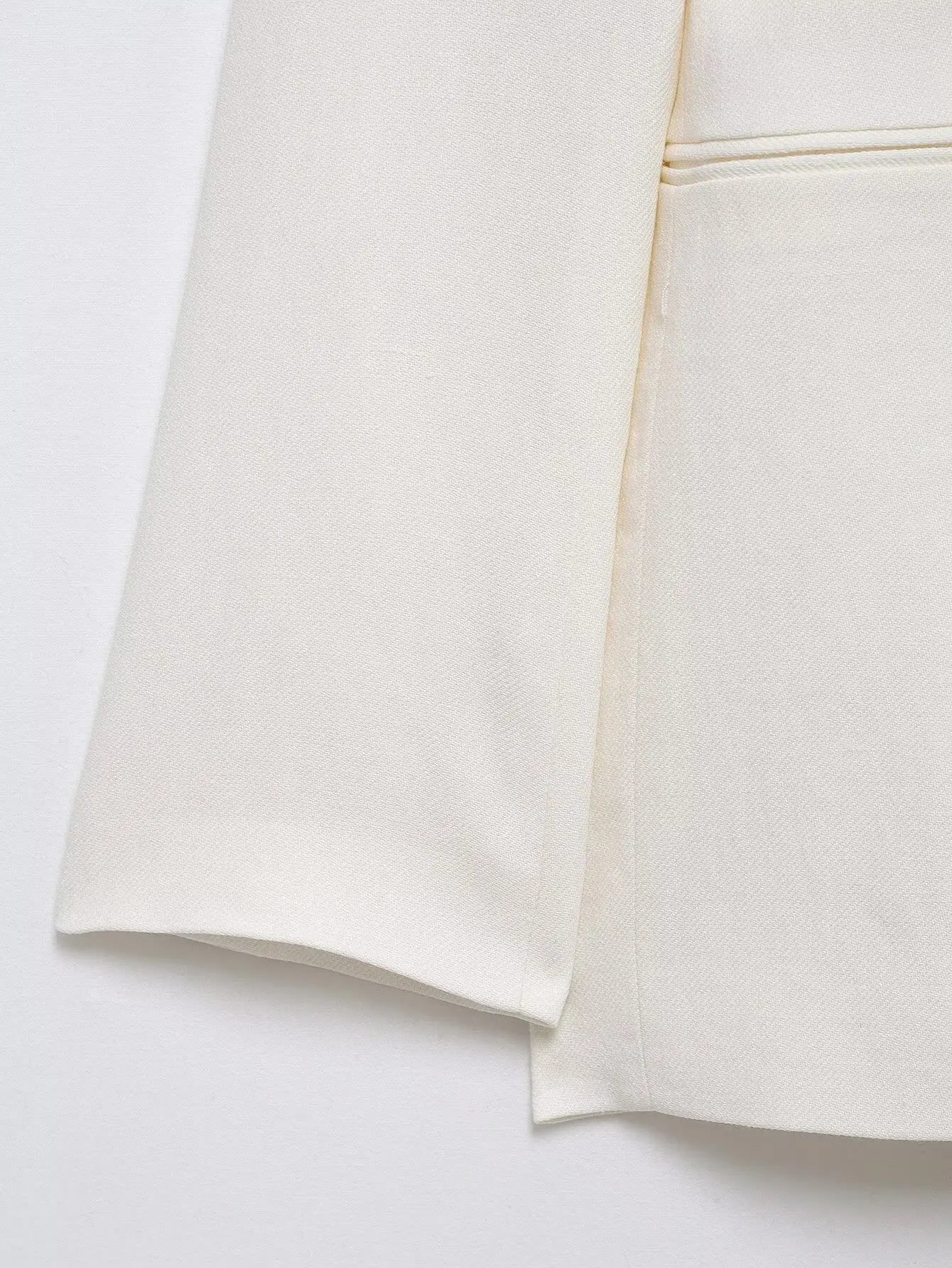 HH Women's Suits White Turn-Down Collar Long Sleeves Lace-Up Blazers+High Waist Zipper Long Pants Female Spring Fashion Sets.