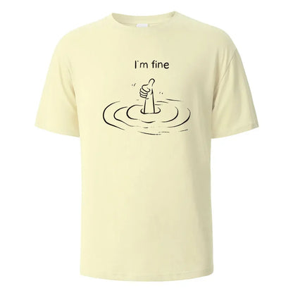 T'm Fine Print T-Shirt 100% Cotton Summer Tees For Men Women Oversize Casual Tops.
