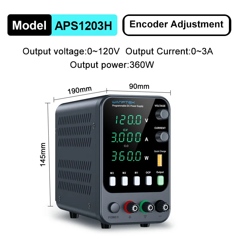 Wanptek 30V 5A 10A Switching Power Supply with 3 Groups Memory Storage Laboratory Work Regulated Power Supply Preset Current.