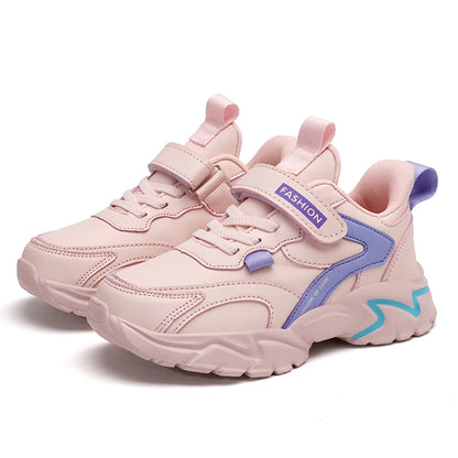 Sport Girl Casual Shoe Leather 5-16Years Boy Tenis Shoe Outdoor Children Running Sneaker Anti Slip Soft Sole Walking Footwear