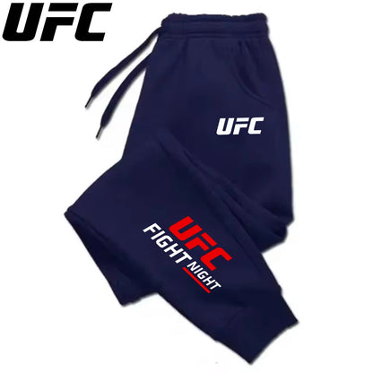 UFC Mens Casual Pants Autumn Winter Sweatpants Gym Trousers Fashion Solid Color Workout Long Pants Men Running Jogger Sports.