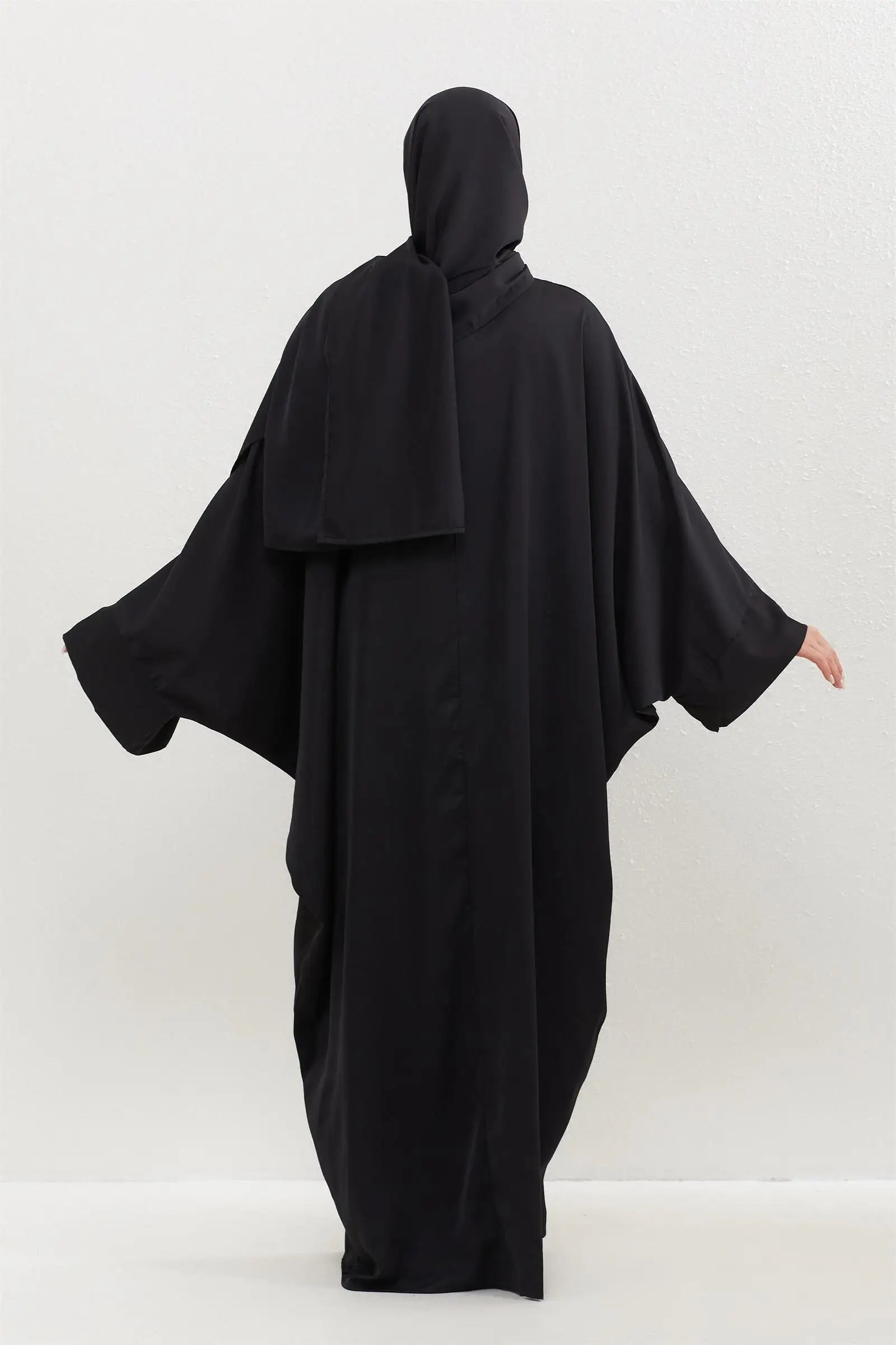 Two Pieces Muslim Abaya Women Jilbab Islamic With Hijab Clothing Dubai Saudi Robe Turkish Modesty Prayer Dresses Loose Kaftans.