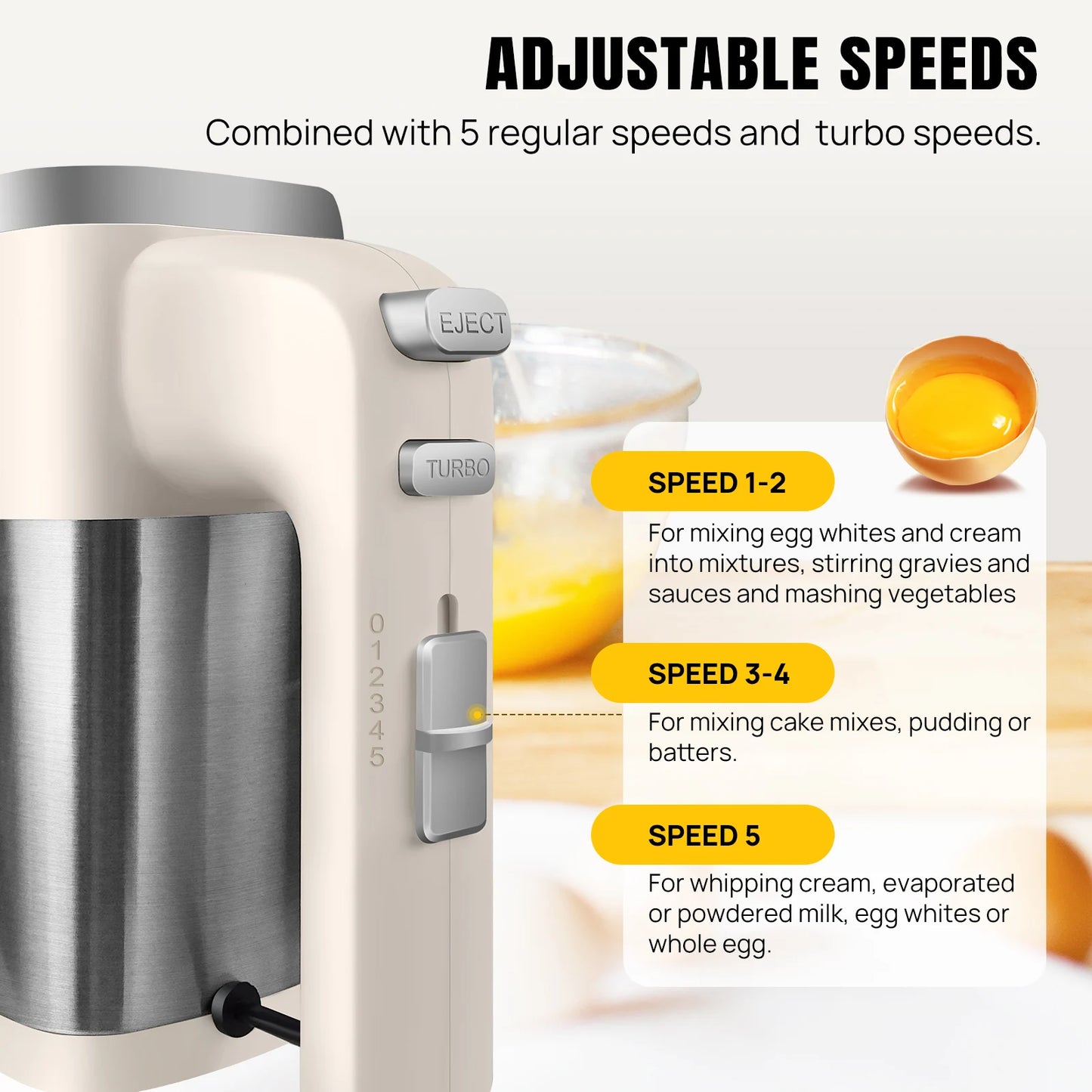 500W High Power Electric Food Mixer Dough Blender Egg Beater Spiral Whisk Cream Mixer For Household Kitchen Cooking Tools.