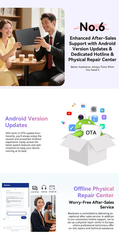 Blackview Mega 3 [No EU Charger] Tablet 8800mAh 36(12+24)GB+256GB 12.1" FHD 50MP+13MP Android 15 90Hz Dual SIM 4G 1080P IPS