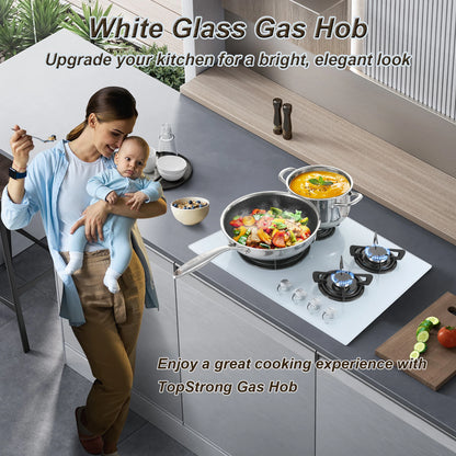 4-Burner Glass Ceramic Built-in Natural gas Propane gas New White Gas hob.