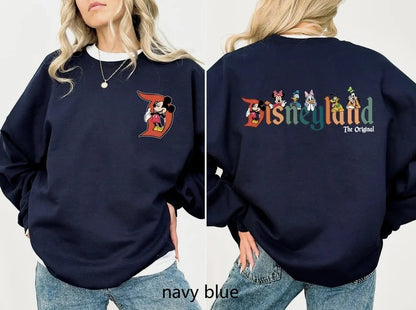 Women's Men Disneyland Mickey Friend Hoodies Sweatshirt Pullover Casual Tops Autumn Winter Fleece Oversized O-Neck Couple Unisex