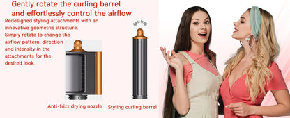 Professional 6IN1 1300W Multi-Functional Hair Styler - Dry, Straighten, Curl with Brush, Ideal for Salon & Home Use.