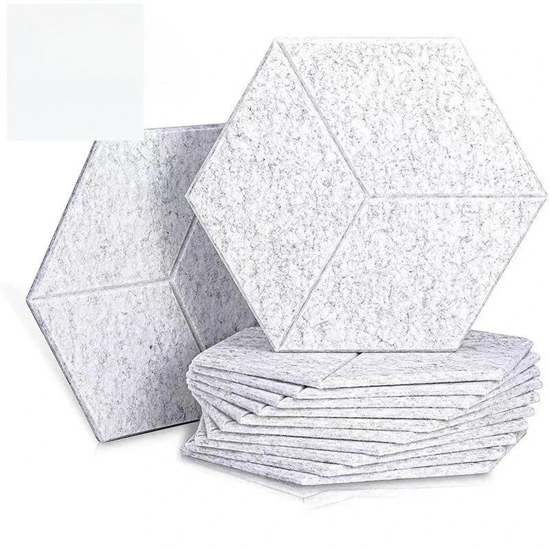 36/24/12pcs Hexagonal Self-adhesive Acoustic Panels Sound Proof Foam Panels Y-Lined Design To Absorb Noise Eliminate Echoes