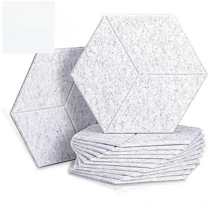 36/24/12pcs Hexagonal Self-adhesive Acoustic Panels Sound Proof Foam Panels Y-Lined Design To Absorb Noise Eliminate Echoes