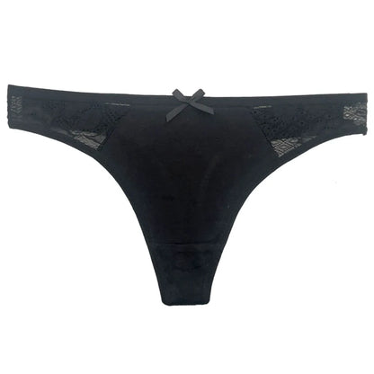 5 PCS/Set Cotton Thong Women Underwear Sexy Lace Panties Female Underpants Solid Color Panties Lingerie Low-Rise G-string.