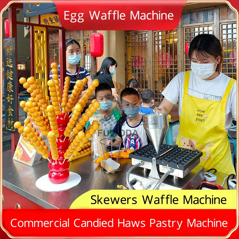 7 Holes Takoyaki Waffle Maker 3 Sticks Cheese Waffle Machine Snack Electric Waffle Machine Candied Haws Cake Baking Quail