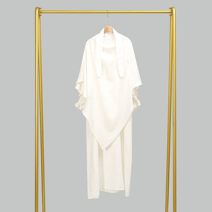 Two Piece Jilbab Prayer Set Abaya for Woman Batwing Hijab Dress Muslim Kimono Kaftan Robe Long Khimar Islam Cloth Jilbab Ramadan