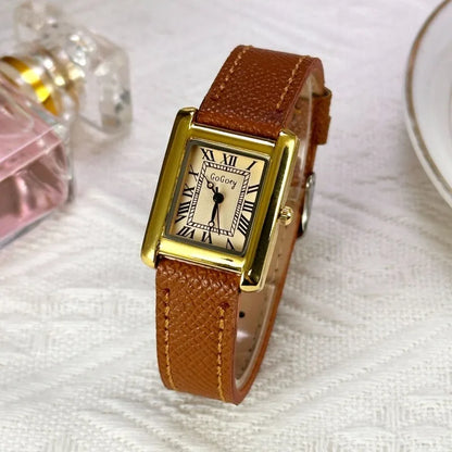 Hot Sale Brand Women Watch Fashion Angola Red Leather Strap Quartz Watch for Women Ladies Girl Dress Luxury Wristwatch Gift.