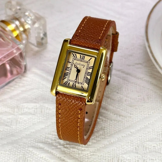 Hot Sale Brand Women Watch Fashion Angola Red Leather Strap Quartz Watch for Women Ladies Girl Dress Luxury Wristwatch Gift.