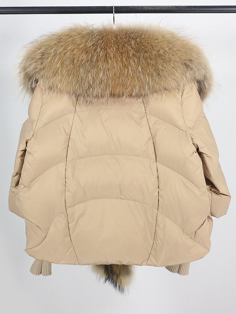 Lose Natürliche Echt Fox Pelz Kragen Mantel Dicke Neue Europäische Mode Weiße Ente Unten Jacke Winter Frauen Warme Luxus Oberbekleidung