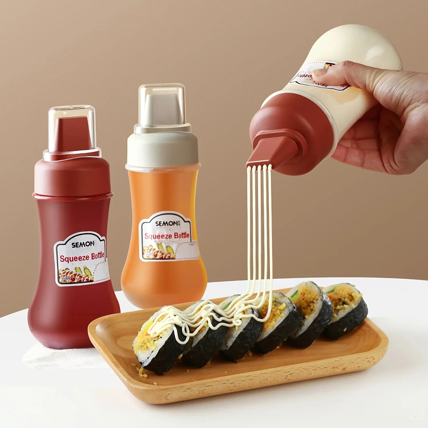 Condiment Squeeze Bottles 5 Hole Nozzles 350ml Sauce Squeeze Bottle,Ketchup Bottles Squeeze for Ketchup,Sauces,Syrup,BBQ,Kitchen.