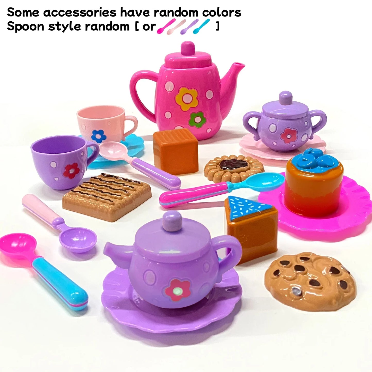 Tea Set for Little Girls, Tea Party Set, Tea Set for Toddlers Including Kettle, Cookies, Kids Play Food, Boys Girls Gifts.
