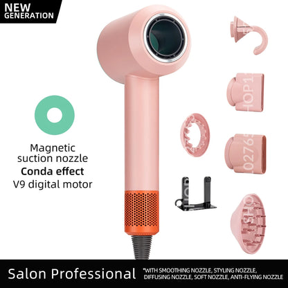 5 in 1 Electric Ionic Hair Dryer High Speed Bladeless HairDryer Negative Ion Professional 1.8M Super Leafless Hair Dryer.