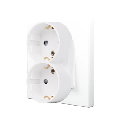 EU-Wand-Doppelsteckdosen, 110–250 V, 16 A, Dual-Steckdosen für Zuhause, Büro, elektrischer Stecker, 86 mm, Kunststoffplatte, Weiß, Schwarz, Grau, Gold.