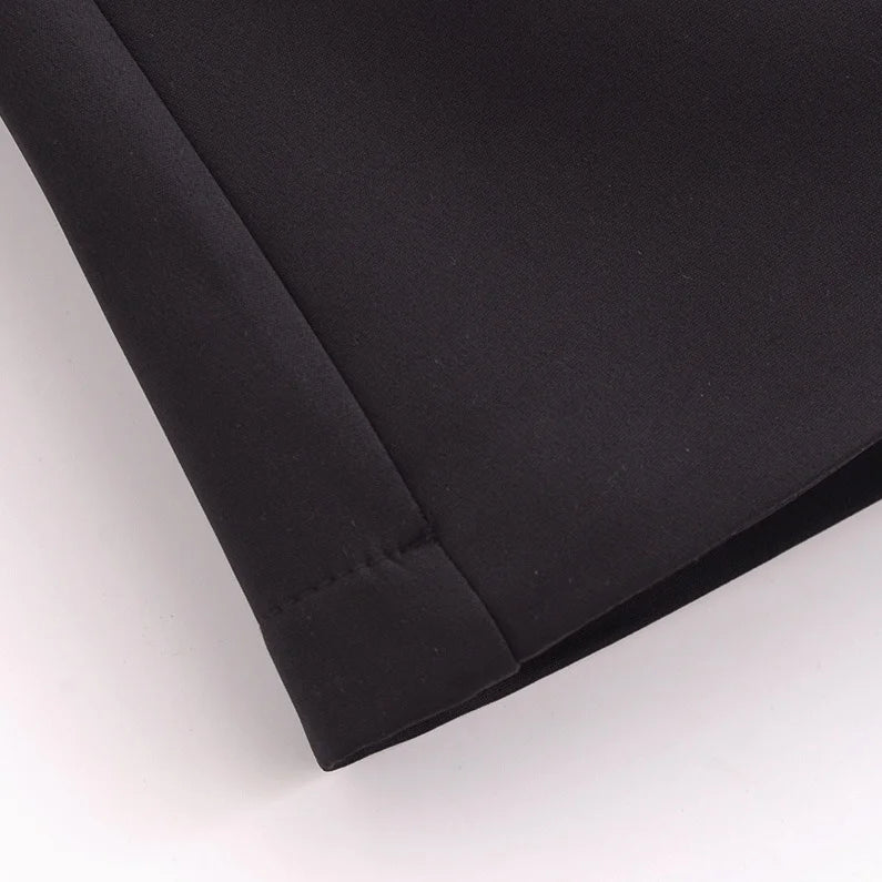 TRAF Shorts for Women Fashion Autumn Winter New Comfortable Casual Solid Color Side Zip Middle-waisted A-line Culotte Skirt Pant.