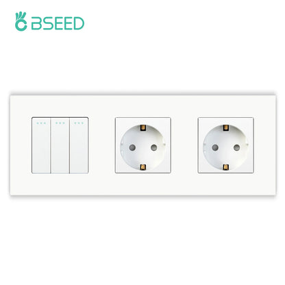BSEED EU-Wandsteckdosen Typ C USB-Steckdosen Doppelte Steckdosen Dreifachsteckdosen Kunststoffrahmen Deutschland Steckdose mit Dual-USB