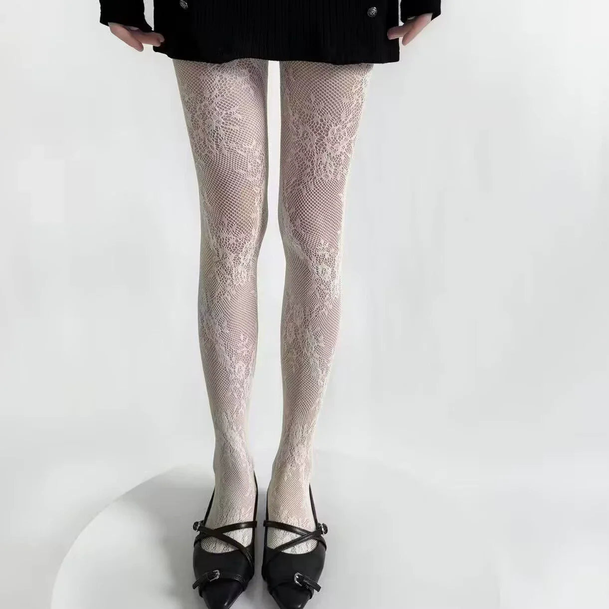 2025 New Tights Women Sexy Lace Floral Thigh High Stockings Pantyhose Lingerie Hosiery Mesh Fishnet Stockings Women Tights