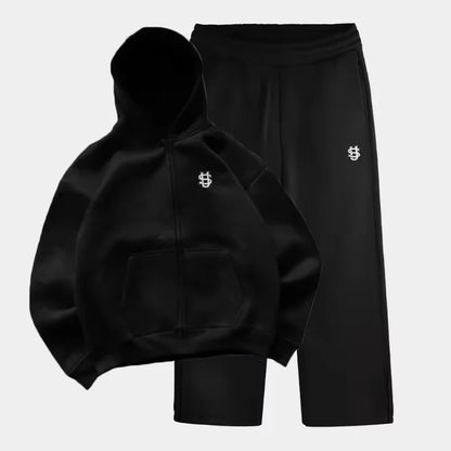 High Street Y2K Hosen Herren Casual Hosen Hoodie Sets Streetwear Gerade Jogginghose Lose Stickerei Hoodie Paar Trendy Anzug.