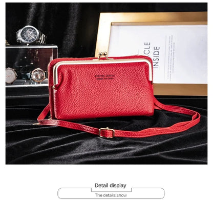 Women's Crossbody Bag Simple and Versatile Coin Purse Large-capacity Long Zipper Mobile Phone Bag Creative Single-shoulder Bag.