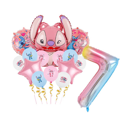 Disney Stitch Luftballons Partyzubehör Kinder Cartoon Lilo Stitch Thema Winkelballon Alles Gute zum Geburtstag Dekoration für Babyparty