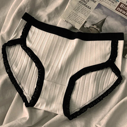 3Pcs/Set Cotton Panties Mid-Waist Women's Underwear Female Breathable Underpants Girls Solid Color Briefs Short Sexy Lingerie.