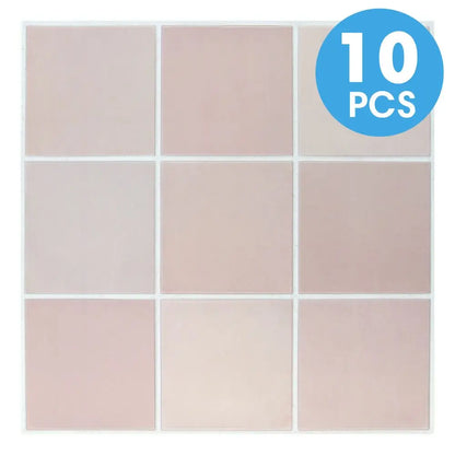 10Pcs PVC Square Peel and Stick Wall Panels, Living Room Decorative Wall Panels, Waterproof and Easy to Install, Bathroom