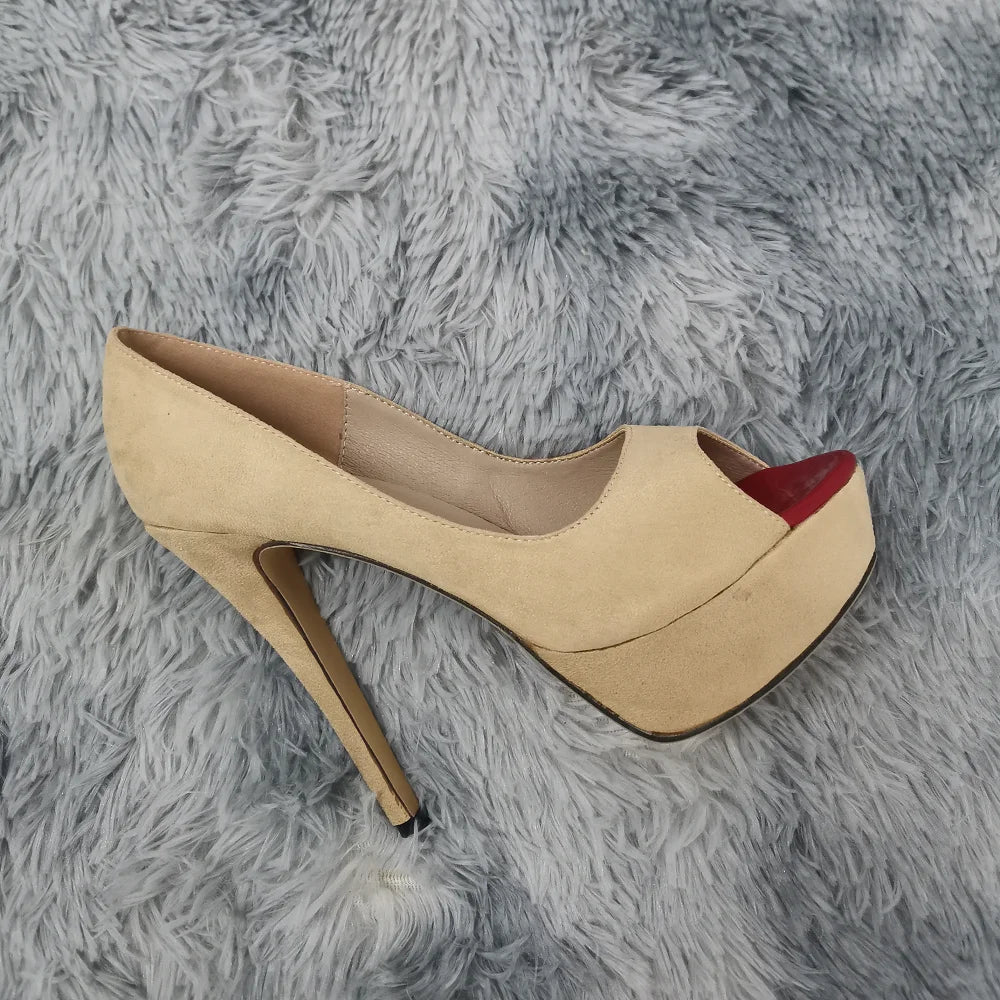 Men's Platform High Heels 14cm Cross-dresser Unisex Drag Queen Sandals Sexy Peep Toe Ankle Strap Stilettos Pumps Party Shoes.