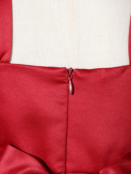 Mädchen Sommer ärmelloses Prinzessinnenkleid Elegantes Satin Hochzeit Brautjungfer Partykleid Große Schleife A-Linie Tutu für Geburtstagsabend