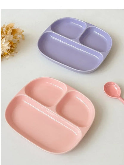 3Grid Plates for Food Dinner Plates Dinnerware Dining Compartment Plate Serving Dishes Salad Kitchen Eco-friendly Tableware.