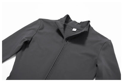 Spring Summer Thin Quick Dry One-Piece Aerial Yoga Suit Long Sleeve Fitness Sports Bodysuit Women Elastic No Mat