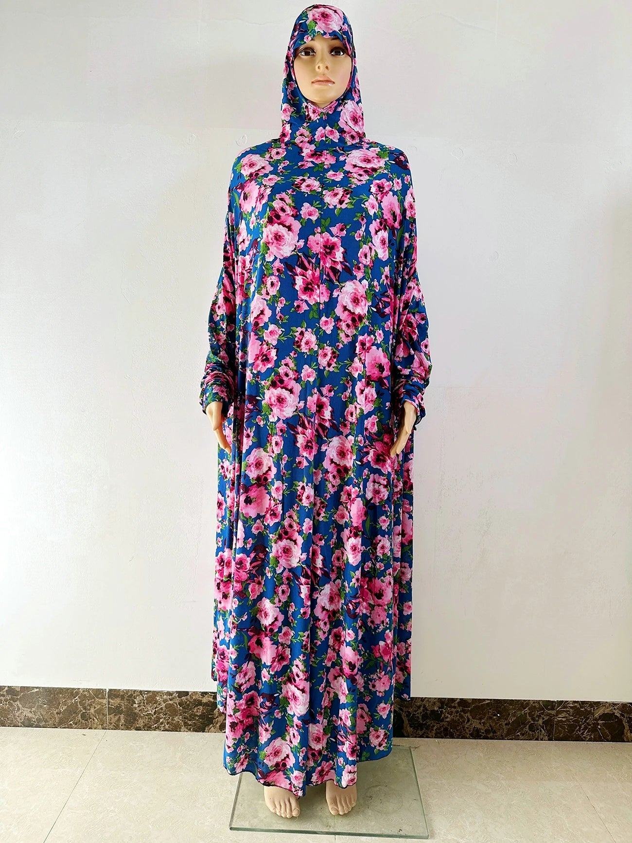 6XL  Muslim Womens Hooded Abaya African Sleeveless Prayer Garment Kaftan Dress With Hijab Floral Dubai Saudi Robe Ramadan